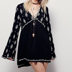Free People Embroidered Bell Sleeve Top/Dress